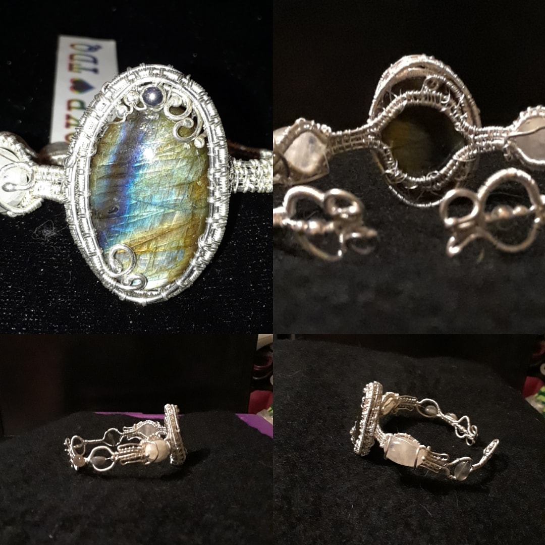 Fine and Sterling Silver with Labradorite and Moonstone